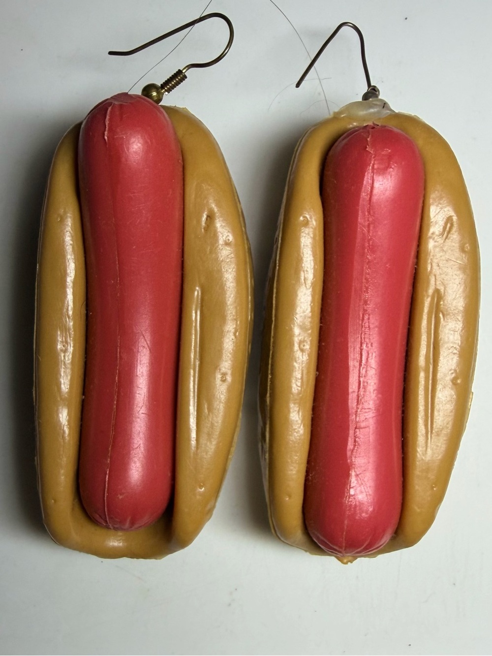 Novelty Handmade Hot Dog Earrings-2 1/2” plus extra parts (see photos)